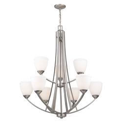 Patriot Lighting® Helsinki 9-Light Brushed Nickel Chandelier at