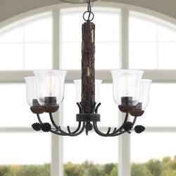 Patriot Lighting® Spruce Black Walnut 5-Light Chandelier at Menards®