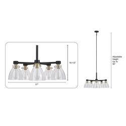 Patriot Lighting® Kenzie Matte Black & Gold 5-Light