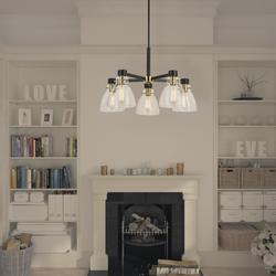 Patriot Lighting® Kenzie Matte Black & Gold 5-Light Chandelier at