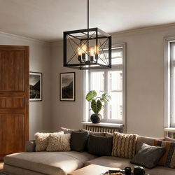 Patriot Lighting® Carah Matte Black 4-Light Pendant at Menards®