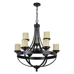 Patriot Lighting® Lancaster 9-Light Black Walnut Chandelier