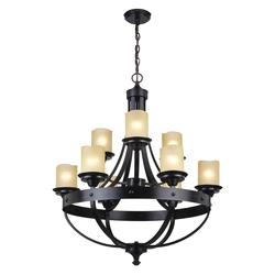 Patriot Lighting® Lancaster 9-Light Black Walnut Chandelier