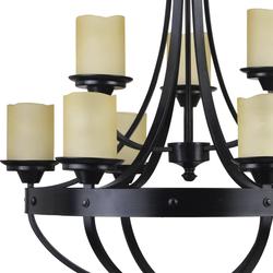Patriot Lighting® Lancaster 9-Light Black Walnut Chandelier