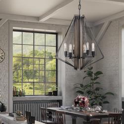 Patriot Lighting® Rochester 6-Light Black Iron & Burnished Oak