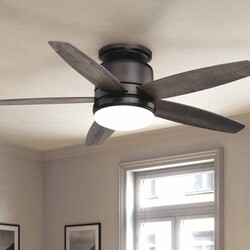Patriot Lighting® Carlisle 44" Matte Black Indoor LED Ceiling Fan with Remote