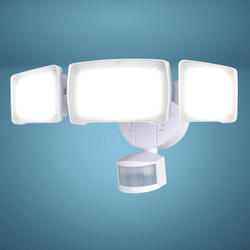 Patriot Lighting® White Tri-Head LED Motion Security Flood Light