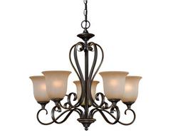 Patriot Lighting® Mavis 5-Light Oil Brushed Bronze with Gold Accent ...