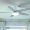 Patriot Lighting® Carlisle 44" Matte White Indoor LED Ceiling Fan with Remote