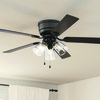 Patriot Lighting® Quick Install Dublin 52" Matte Black Indoor 3-Light Ceiling Fan with Remote