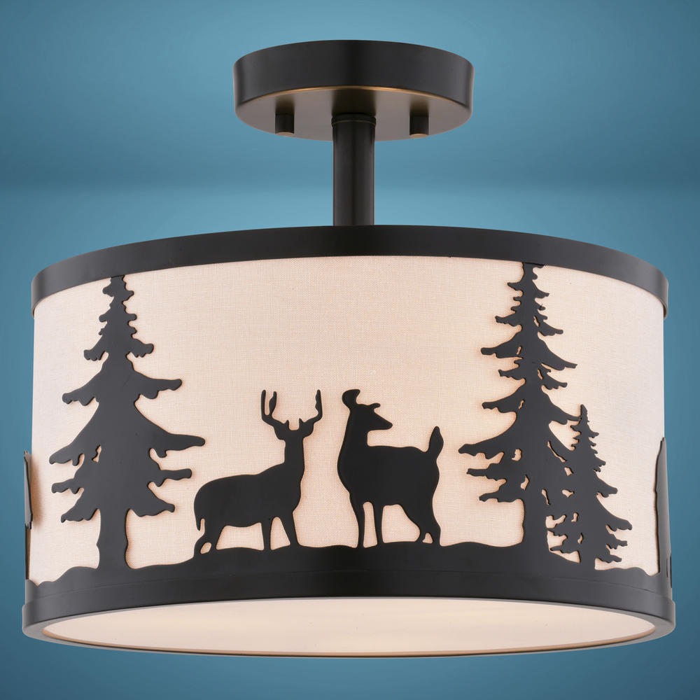 『Sunrise of Paraoh』 zeyu 3-Light Flush Mount Ceiling Light, 15 Inch Farmhouse