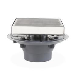 LUXE 5" Satin Stainless Steel Square Shower Drain - Wedgewire Pattern ...