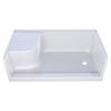 Lyons® Wave™ 60"W x 32"D White Single Threshold Left Seated Shower Base with Right Drain