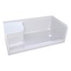 Lyons® Wave™ 60"W x 32"D White Single Threshold Left Seated Shower Base with Right Drain
