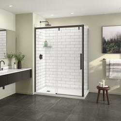 MAAX Utile Direct To Stud Metro Thunder Grey Corner Shower Corner Wall  Panel in the Shower Walls & Surrounds department at