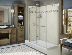 Maax Utile Metro 36 in. W x 80 in. H Direct-to-Stud Fiberglass Shower Wall Set for Corner in Thunder Grey, 2 Panels