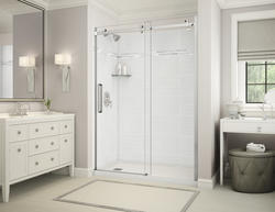 Maax Utile Metro 36 in. W x 80 in. H Direct-to-Stud Fiberglass Shower Wall Set for Corner in Thunder Grey, 2 Panels