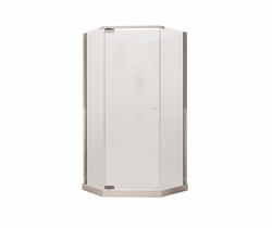 MAAX Begonia Carbon 36W x 36D x 72H White Neo-Angle Shower Kit with  Corner Drain & Chrome Enclosure (5-Piece) at Menards®