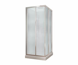 MAAX® Mediterranean III 32"W x 32"D x 74"H White Corner Shower Kit with Center Drain & Mistelite Glass (5-Piece)