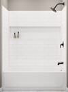 Briggs NexTile 60"W x 30"D x 60"H White Bathtub Wall Surround (4-Piece)