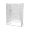 MAAX® Utile Carrara 60"W x 32"D x 84"H Brushed Nickel Shower Kit with Left Drain (5-Piece)
