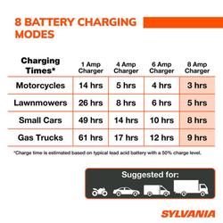 SYLVANIA - Smart Charger - Heavy-Duty, Portable Car Battery Charger - Make  Charging Your Car Battery Easy - Use as Battery Maintainer & Charger - 12V  or 24V Voltage Output - 8 AMP 