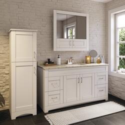 Medicine Cabinet Bergen 36-inch Matte Black/Whitewash Oak