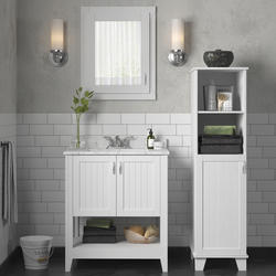 MagickWoods Elements Newhaven 30"W x 21"D Matte White Bathroom Vanity ...
