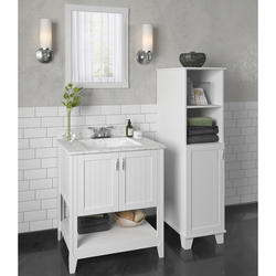 MagickWoods Elements Newhaven 16"W x 21"D x 60"H Matte White Linen Cabinet at Menards®