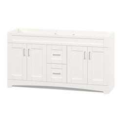 MagickWoods Elements Brighton 60"W x 18-3/4"D Matte White Bathroom ...