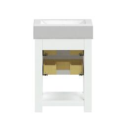 MagickWoods Allerton 22-1/4"W x 17-1/2"D Matte White Bathroom Vanity ...