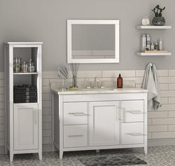 MagickWoods Elements Covello 17-1/2"W x 22"D x 60"H Alpine White Linen ...
