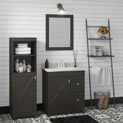 MagickWoods Barnaby 18"W x 17-7/8"D x 60"H Dark Chocolate Linen Cabinet ...
