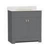 MagickWoods Elements Essex 31"W x 19"D Gray Vanity and White Cultured Marble Vanity Top with Rectangular Integrated Wave Bowl