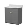 MagickWoods Elements Essex 31"W x 19"D Gray Vanity and White Cultured Marble Vanity Top with Rectangular Integrated Wave Bowl