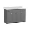 MagickWoods Elements Essex 49"W x 19"D Gray Vanity and White Cultured Marble Vanity Top with Rectangular Integrated Wave Bowl