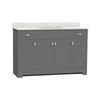 MagickWoods Elements Essex 49"W x 19"D Gray Vanity and White Cultured Marble Vanity Top with Rectangular Integrated Wave Bowl