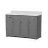 MagickWoods Elements Essex 49"W x 19"D Gray Vanity and White Cultured Marble Vanity Top with Rectangular Integrated Wave Bowl
