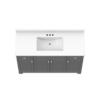 MagickWoods Elements Essex 49"W x 19"D Gray Vanity and White Cultured Marble Vanity Top with Rectangular Integrated Wave Bowl