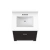 MagickWoods Elements Essex 25"W x 19"D Dark Chocolate Vanity and White Cultured Marble Vanity Top with Rectangular Integrated Wave Bowl