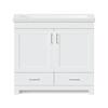 MagickWoods Elements Staverton 36"W x 15-1/2"D White Vanity and White Ceramic Vanity Top with Rectangular Integrated Bowl
