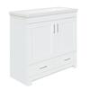 MagickWoods Elements Staverton 36"W x 15-1/2"D White Vanity and White Ceramic Vanity Top with Rectangular Integrated Bowl