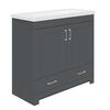 MagickWoods Elements Staverton 36"W x 15-1/2"D Steel Gray Vanity and White Ceramic Vanity Top with Rectangular Integrated Bowl