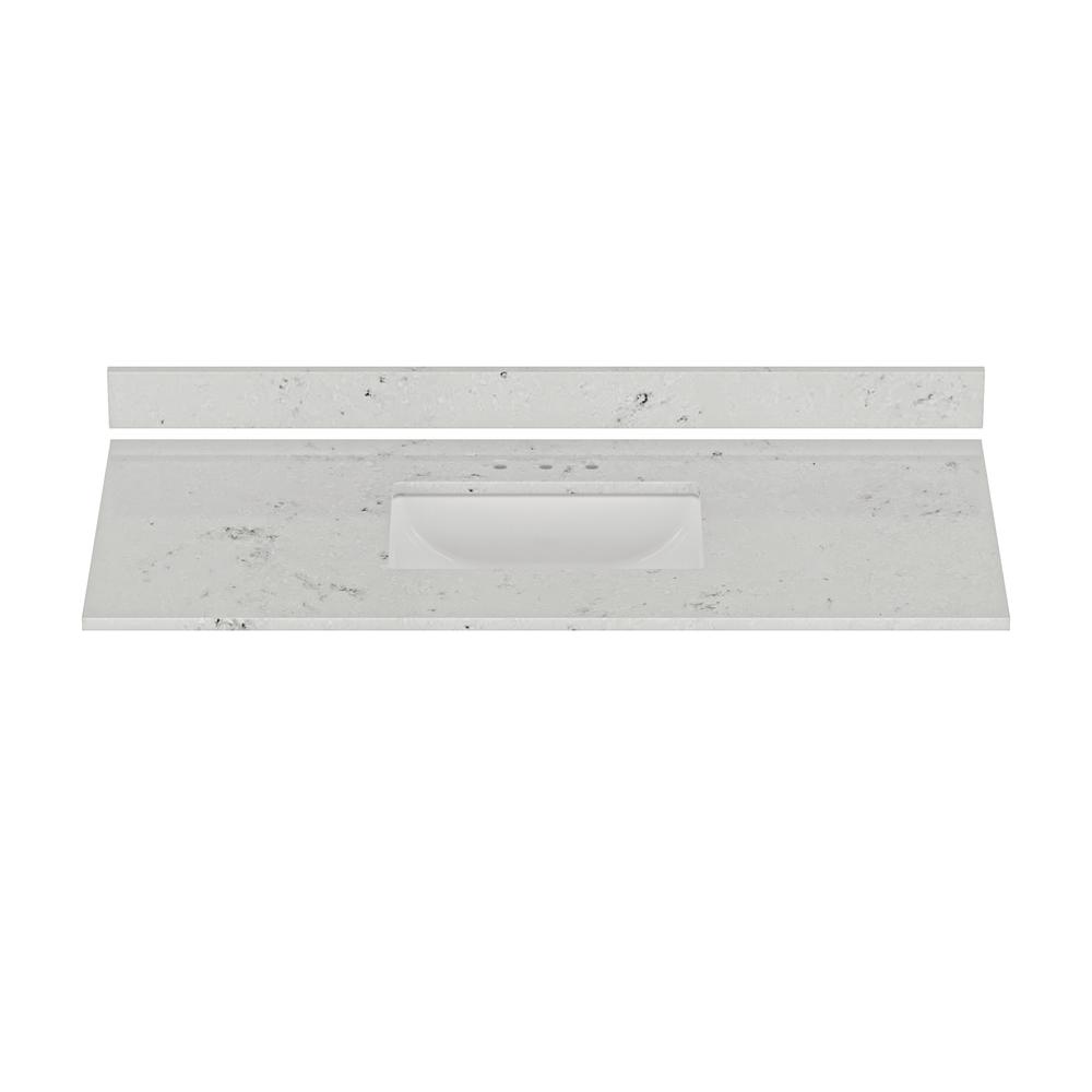 73 in. W x 22 in. D Marble Single Trough Sink Vanity Top in Carrara 73 in. W x 22 in. D Marble Single Trough Sink Vanity Top in Carrara