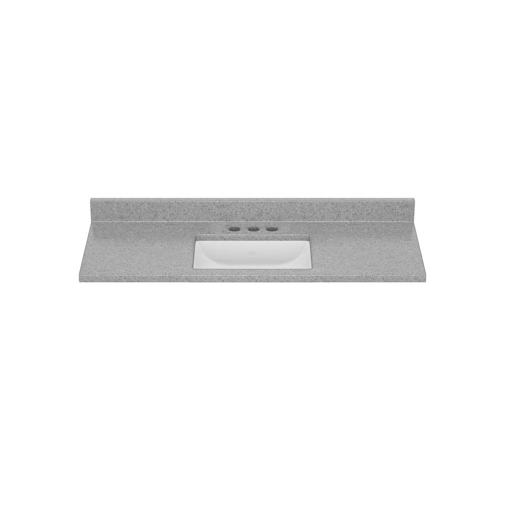 49 in. W x 19 in. D Cultured Marble Vanity Top with White on White Bowl 49 in. W x 19 in. D Cultured Marble Vanity Top with White on White Bowl