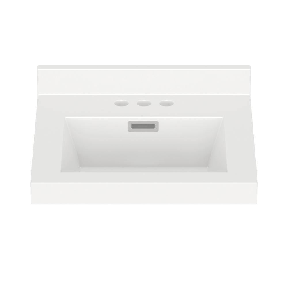 19 in. W x 17 in. D Cultured Marble Vanity Top in White with Solid White Bowl 19 in. W x 17 in. D Cultured Marble Vanity Top in White with Solid White Bowl
