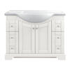 MagickWoods Windsor 41-1/2"W x 19-7/8"D Matte White Vanity and White Porcelain Vanity Top with Semi-Oval Integrated Bowl