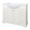 MagickWoods Windsor 41-1/2"W x 19-7/8"D Matte White Vanity and White Porcelain Vanity Top with Semi-Oval Integrated Bowl