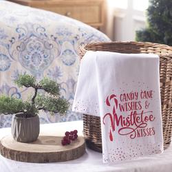 Christmas Tea Towels Set of 2, Candy Cane-Themed & Forest-Themed