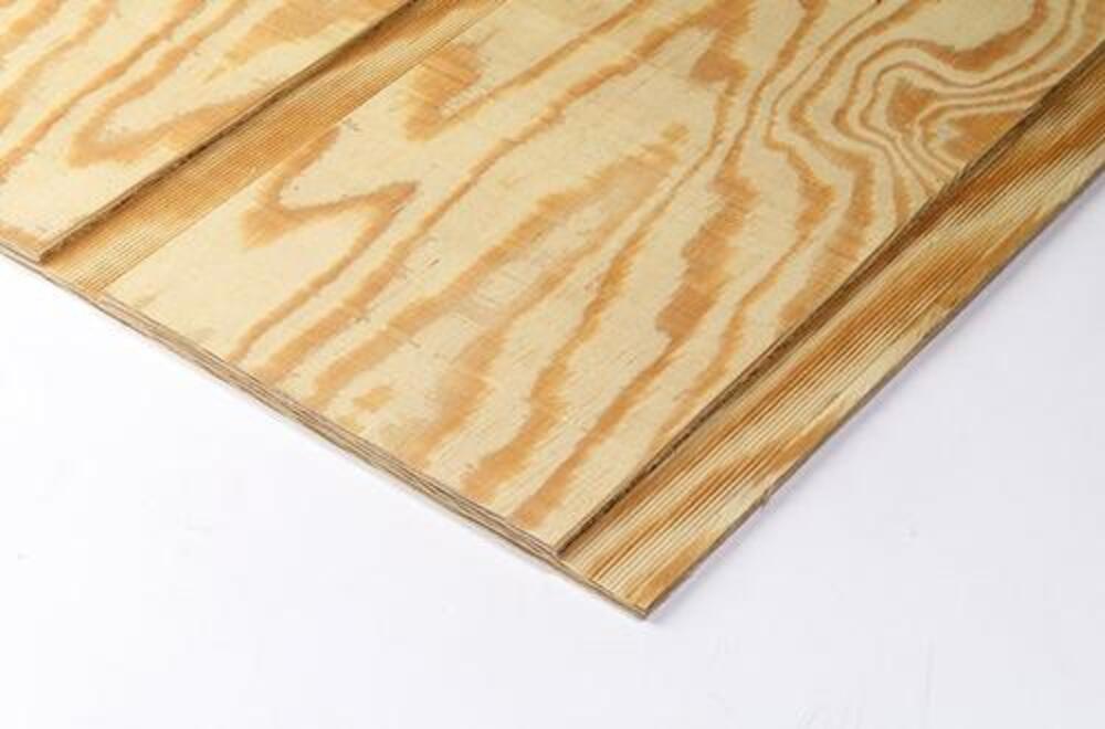 5/8 x 4 x 8 Pine Plywood Panel Siding 12" On Center Groove Pattern